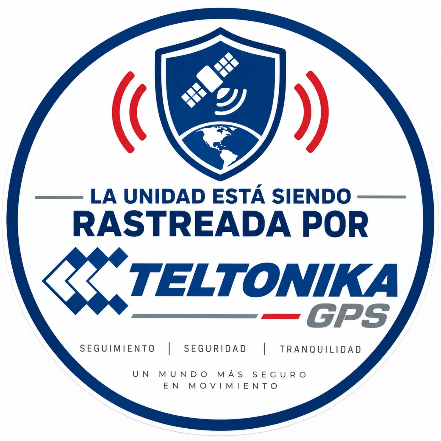 Distintivo informativo de rastreo por GPS Teltonika